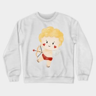 Cute Blonde Valentines day Angel Cupid Crewneck Sweatshirt